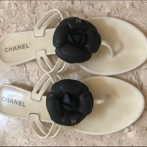 COPY - Authentic Chanel Camellia Jelly Flips
